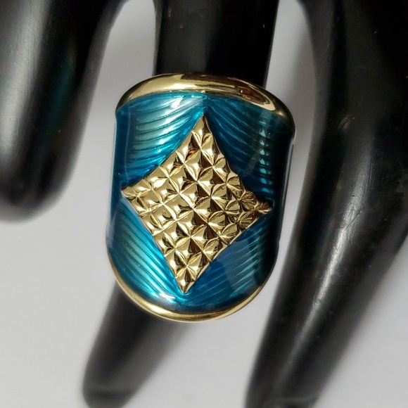 Jewelry - Sterling Silver 925 Gold Art Deco Ring